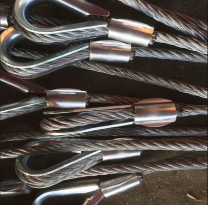 6X36WS-IWRC Core GSWR Galvanized Steel Wire Rope Lifting Sling with Thimble on Both Ends