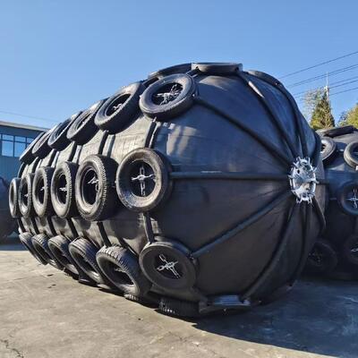 3.3m×6.5m High-Strength ISO 17357 Certified Pneumatic Rubber Fender – Marine Vessel Collision Protection Fender with Reinforced Tire Net & Precision Piston Component