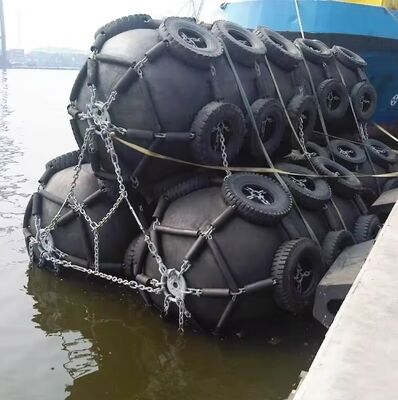 ISO17357-1 Certified Yokohama Pneumatic Rubber Fender with Aircraft Tire Outer Cover for Vessel Berthing Protection
