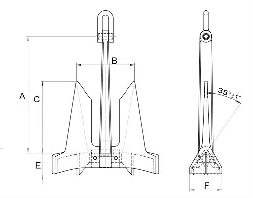 Black Bitument Paint AC 14 Anchor  for Marine Vessels and Boats Ship Building Ports