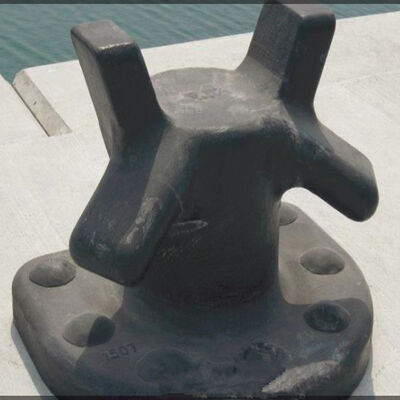 High-Strength Cast Steel Stag Horn Mooring Bollard with Double-Angled Design for 250-Ton Load Capacity