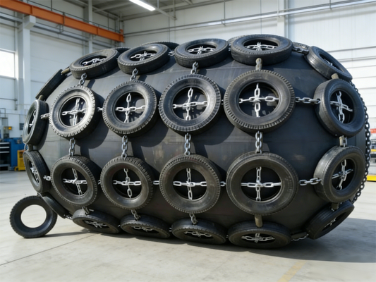 ISO17357 Certified Pneumatic Rubber Fender Customized Sizes 0.3-4.8 M